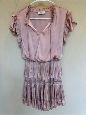 Blush Pink Ruffled Short Dress